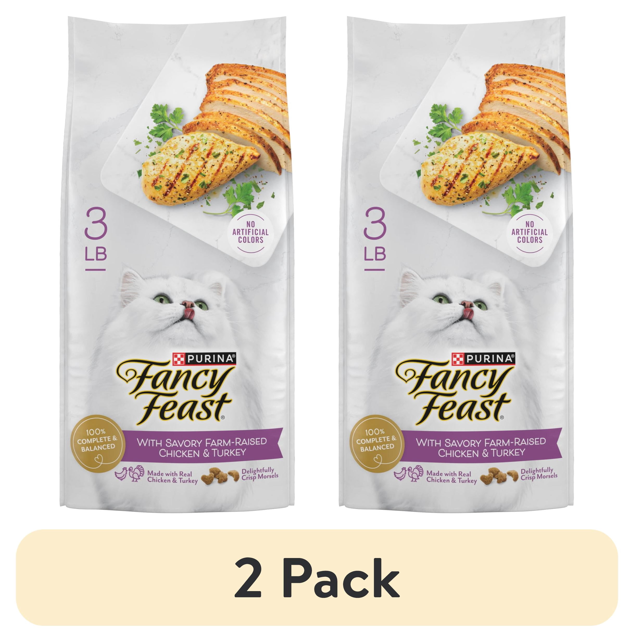 (2 pack) Purina Fancy Feast Indoor Dry Cat Food, Chicken & Turkey, 3 lb Bag