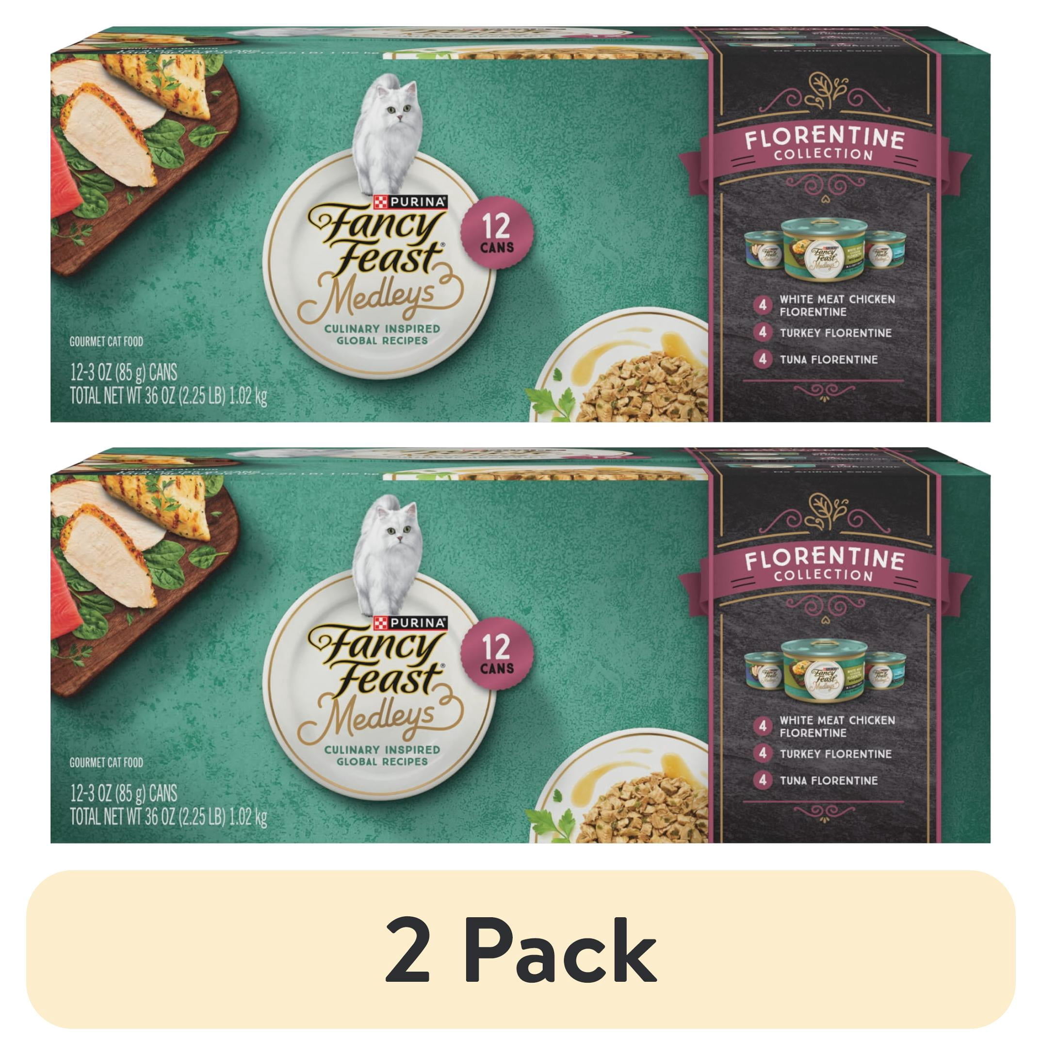 (2 pack) Purina Fancy Feast Medleys Food, Wet Cat Food, Florentine Collection, 3 oz Cans