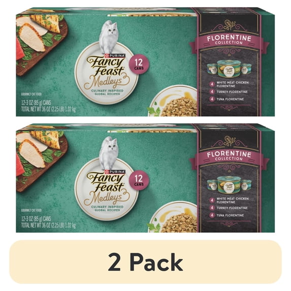 (2 pack) Purina Fancy Feast Medleys Food, Wet Cat Food, Florentine Collection, 3 oz Cans