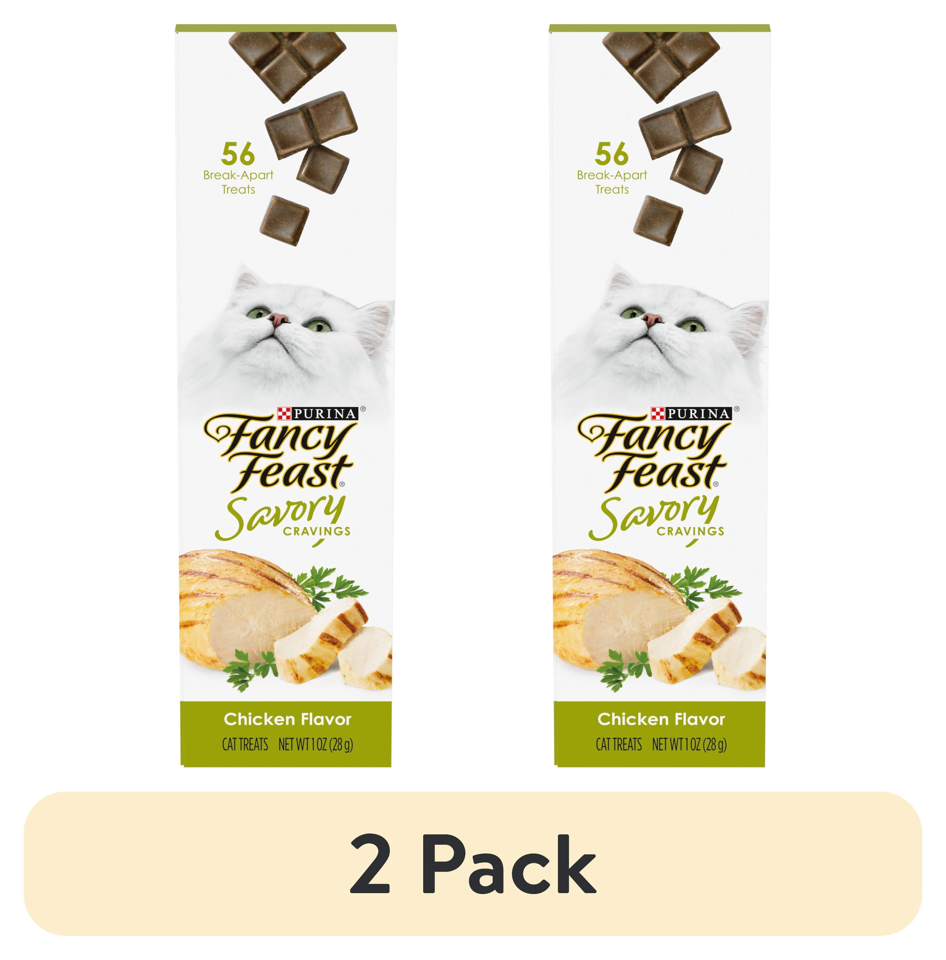 (2 pack) Purina Fancy Feast Savory Cravings, Soft Cat Treats, Chicken, 1 oz Box