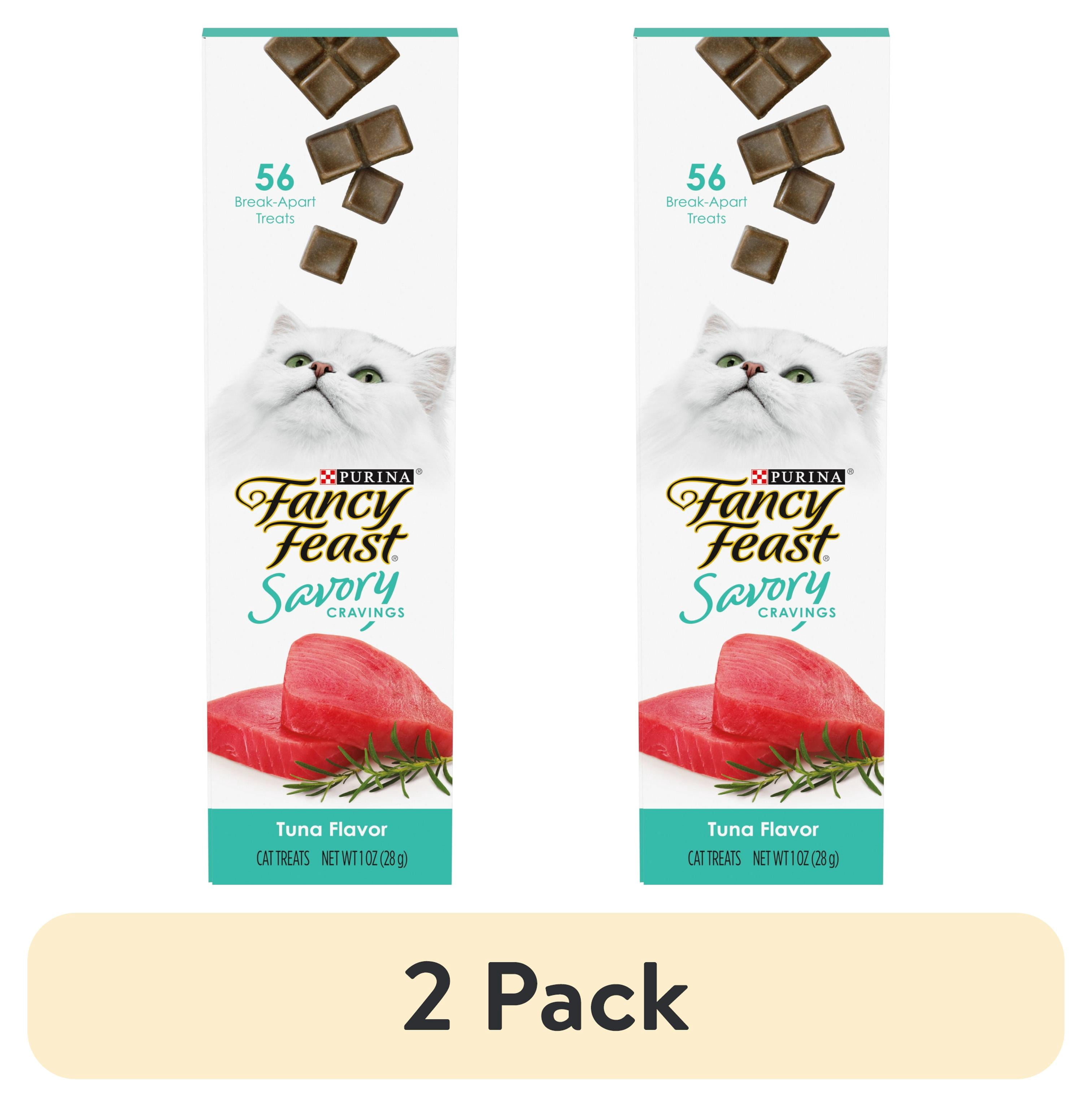 (2 pack) Purina Fancy Feast Savory Cravings, Soft Cat Treats, Tuna, 1 oz Box