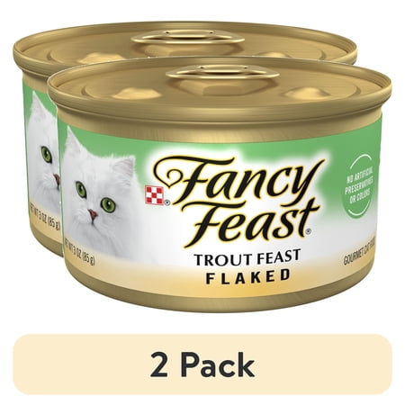 (2 pack) Purina Fancy Feast Trout Feast Flaked Wet Cat Food, 3 oz Can