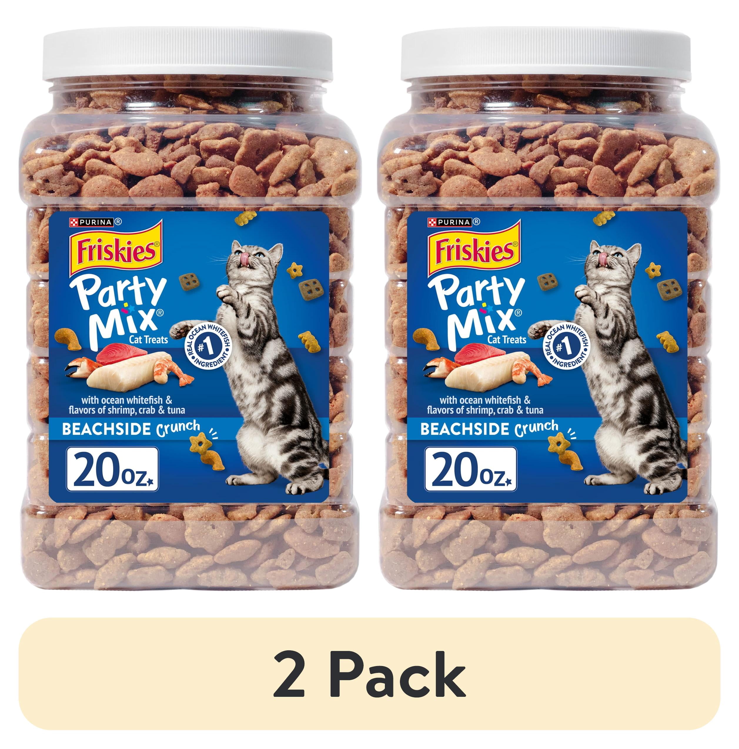 (2 pack) Purina Friskies Cat Treats, Party Mix Beachside Crunch, 20 oz, 3 Pack