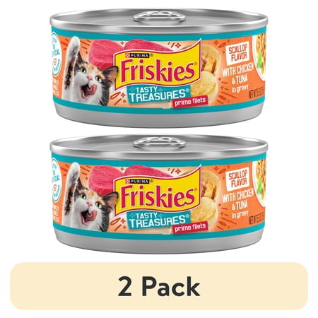(2 pack) Purina Friskies Chicken and Tuna, Wet Cat Food, 5.5 oz Cans