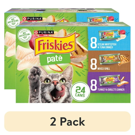 (2 pack) Purina Friskies Classic Pate Variety Pack Wet Cat Food, 5.5 oz Cans, 24 Pack