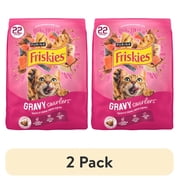(2 pack) Purina Friskies Gravy Swirlers Dry Cat Food Flavors of Chicken, Salmon and Gravy, 22 lb Bag