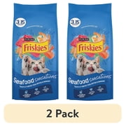 2 pack Purina Friskies Dry Cat Food Seafood Sensations with Salmon, Tuna, and Shrimp Flavors, 3.15 lb Bag