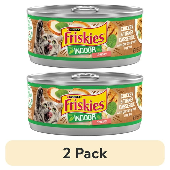(2 pack) Purina Friskies Chunky Chicken and Turkey Casserole, Wet Cat Food, 5.5 oz Can