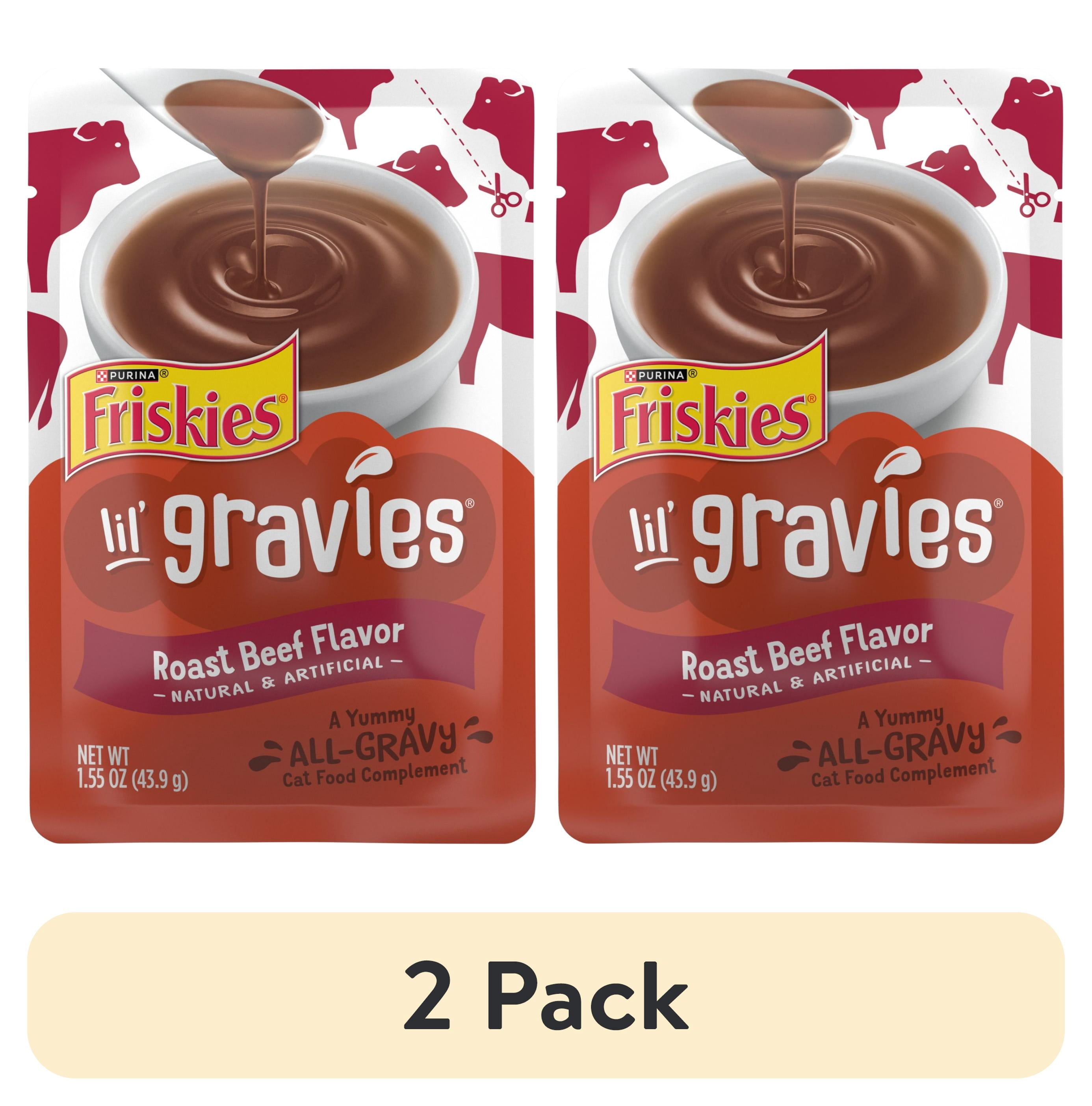 (2 pack) Purina Friskies Lil Gravies, Roast Beef Flavor Gravy, Wet Cat Food, 1.55 oz. Pouch
