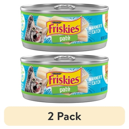(2 pack) Purina Friskies Mariner's Catch Fish Flavor Pate Wet Cat Food, 5.5 oz Can