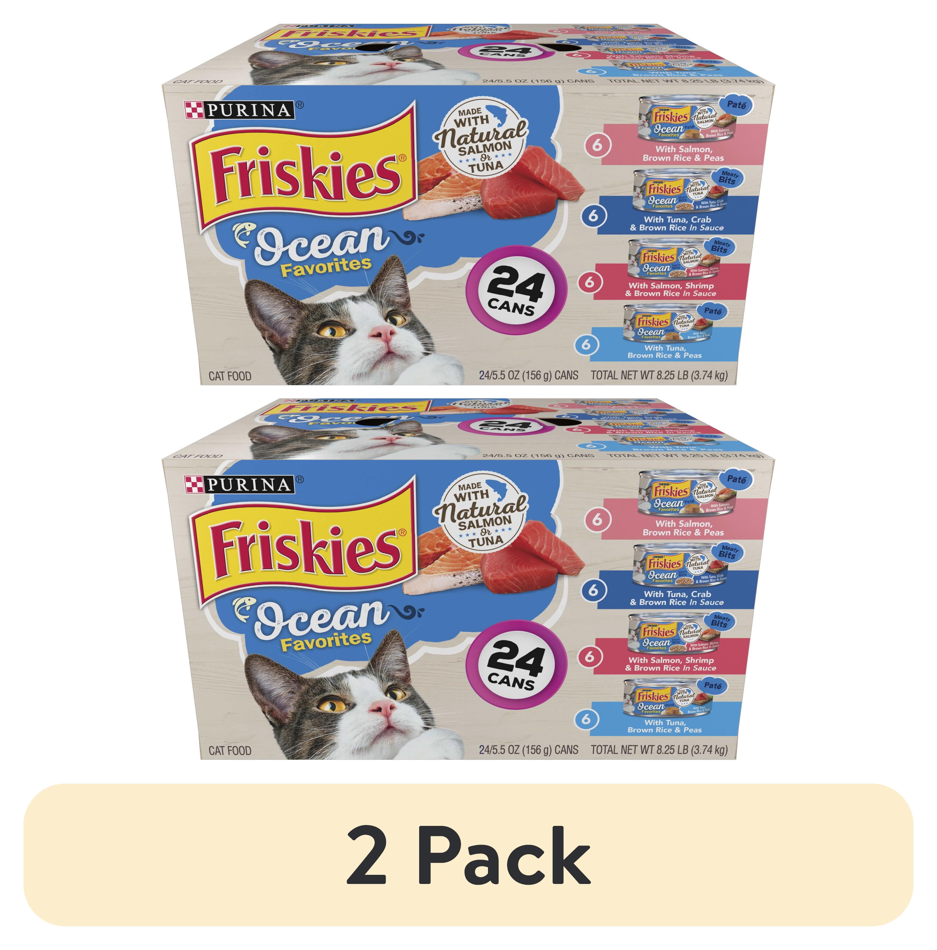 (2 pack) Purina Friskies Ocean Favorites Variety Pack, Wet Cat Food, 5.5 oz Cans, 24 Pack