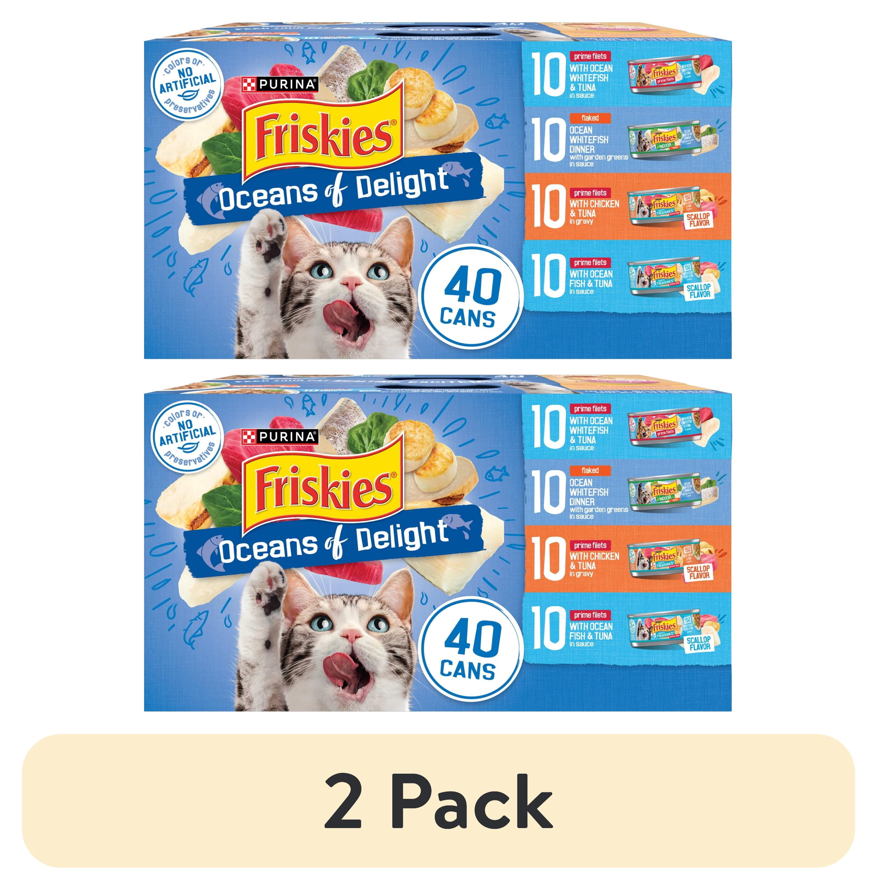 (2 pack) Purina Friskies Ocean Of Delight Gravy Variety Pack, Wet Cat Food, 5.5 oz Cans