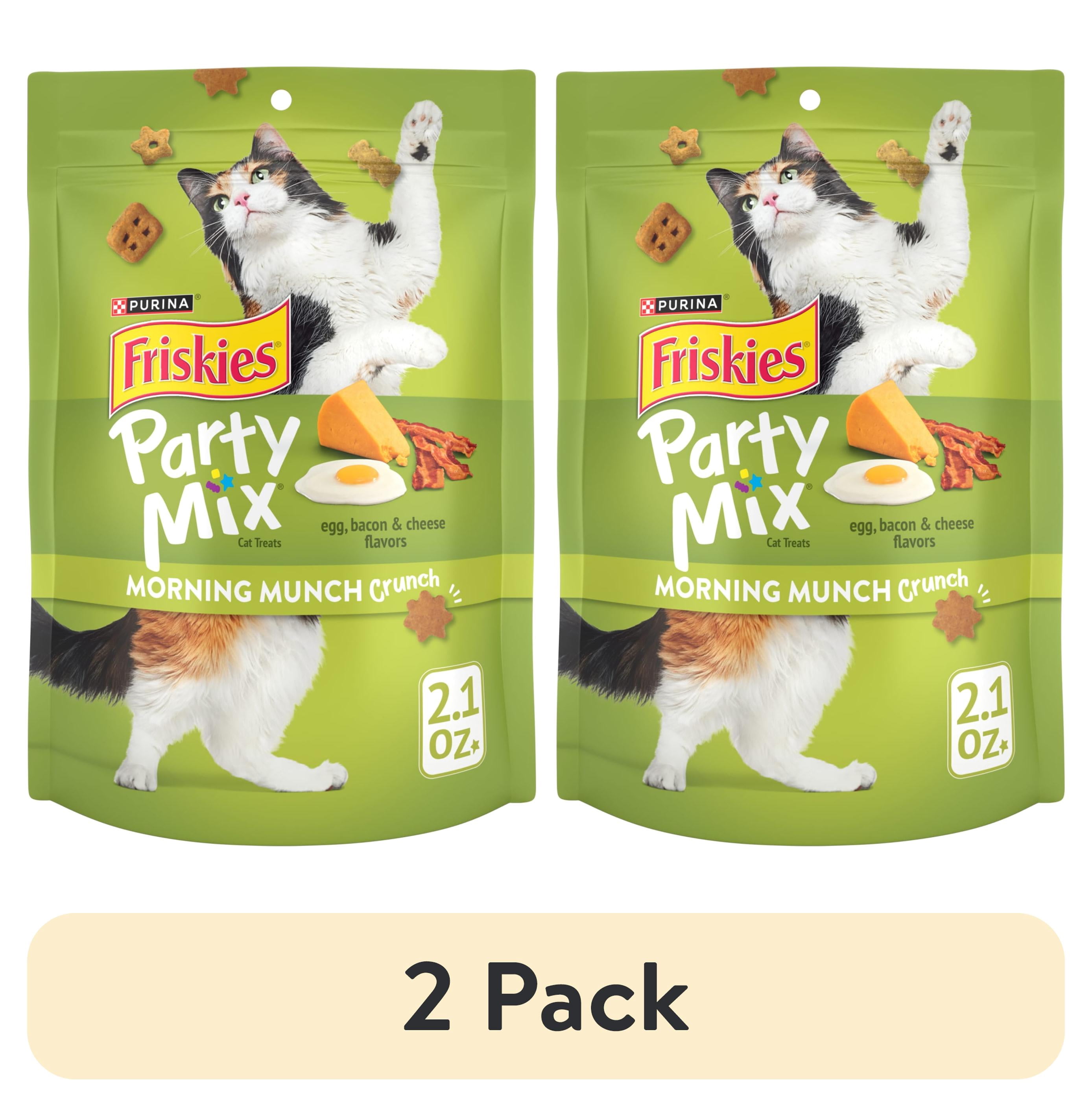 (2 pack) Purina Friskies Party Mix Morning Munch Crunch Cat Treats, 2.1 oz.