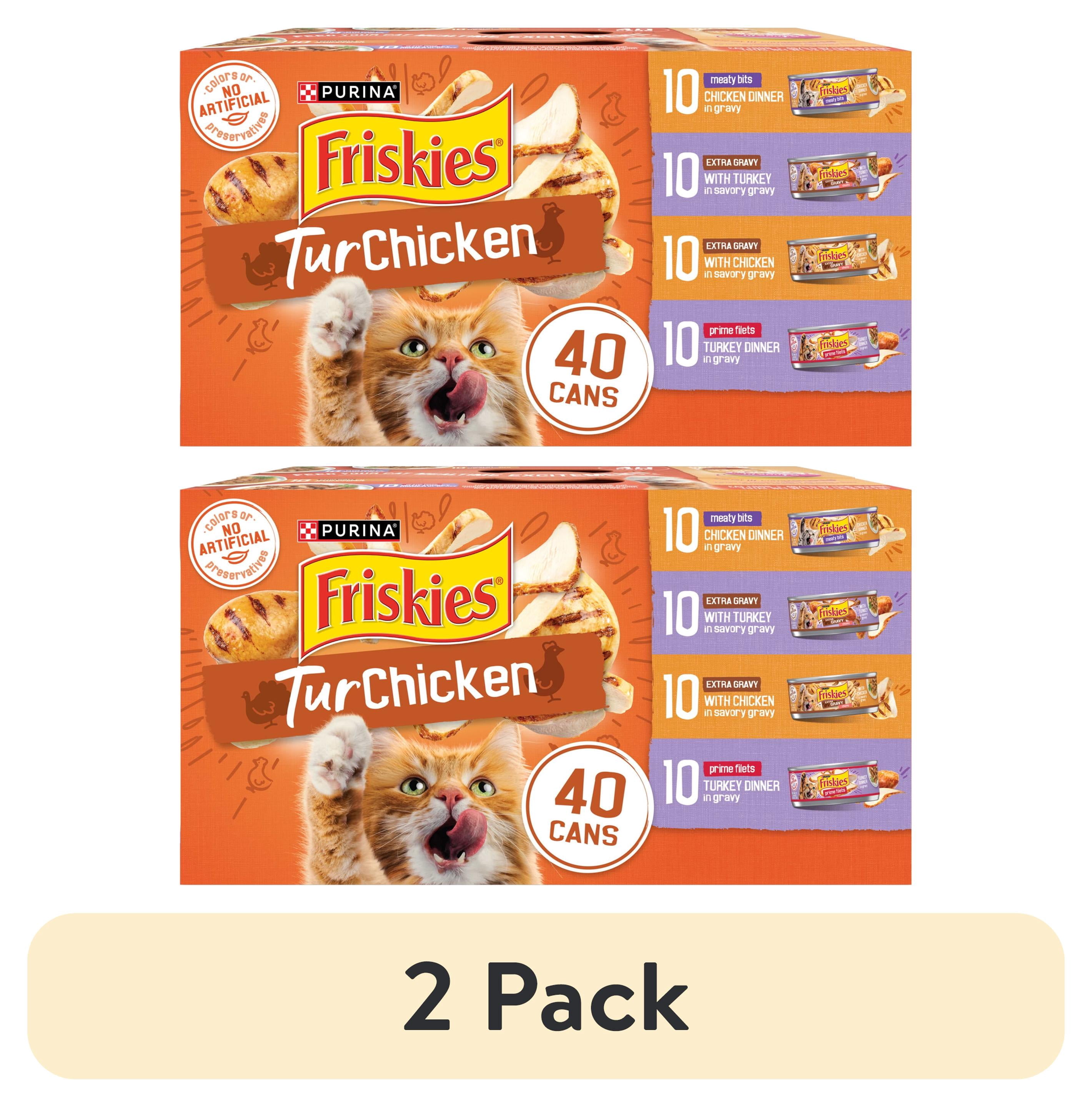 (2 pack) Purina Friskies Turchicken Gravy, Soft Variety Pack, Wet Cat Food, 5.5 oz Cans