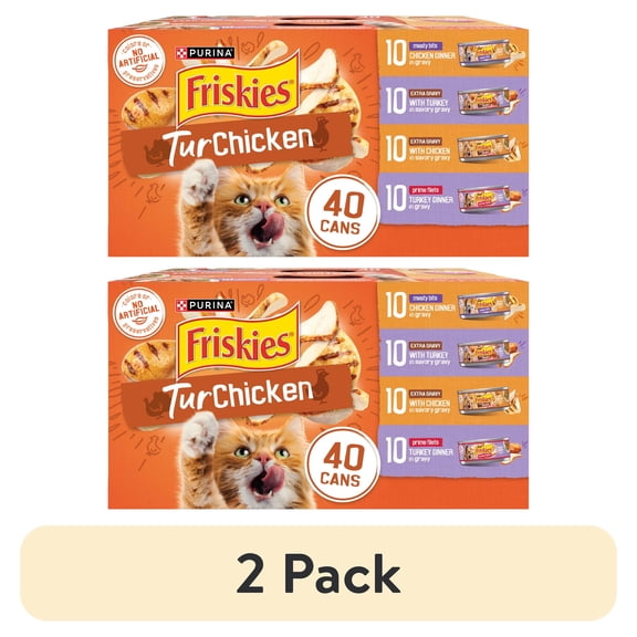 (2 pack) Purina Friskies Turchicken Gravy, Soft Variety Pack, Wet Cat Food, 5.5 oz Cans