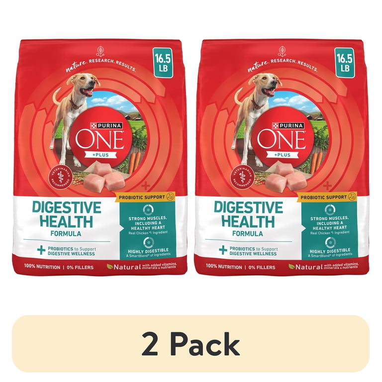 2 pack) Purina ONE Plus Dry Dog Food Digestive Health, High