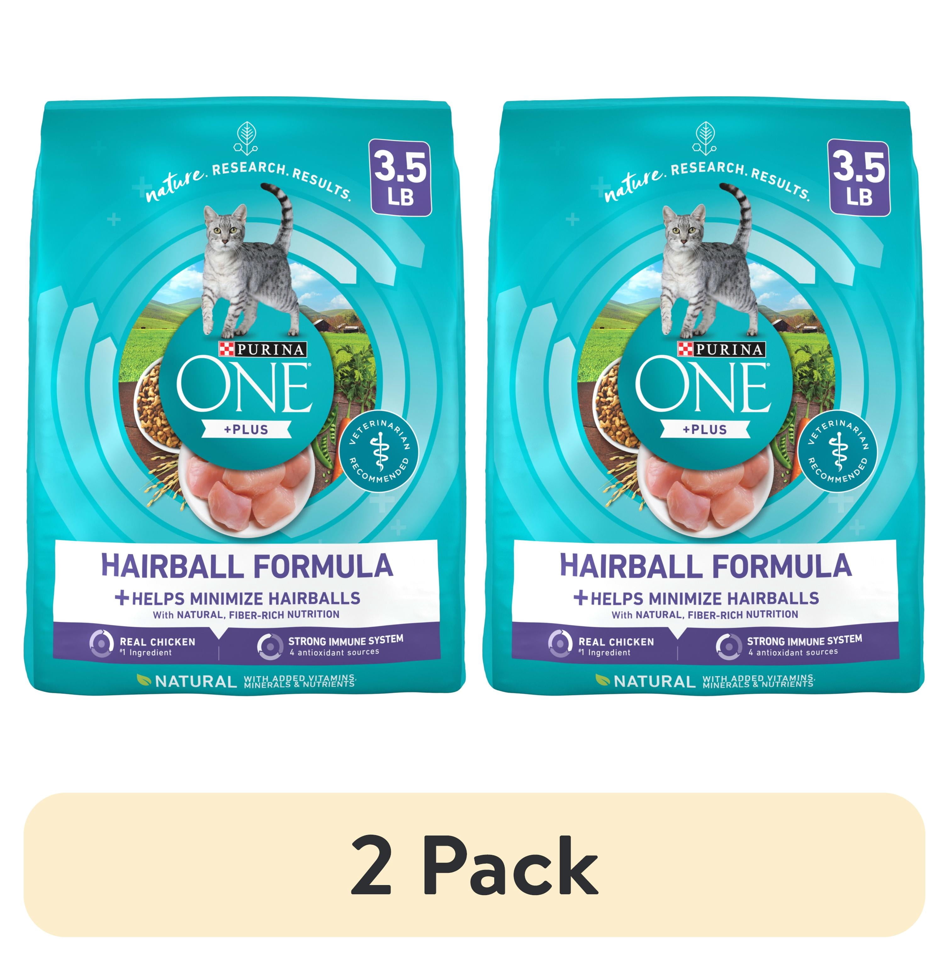 (2 pack) Purina ONE Plus Dry Cat Food Hairball Formula, Natural Chicken, 3.5 lb Bag