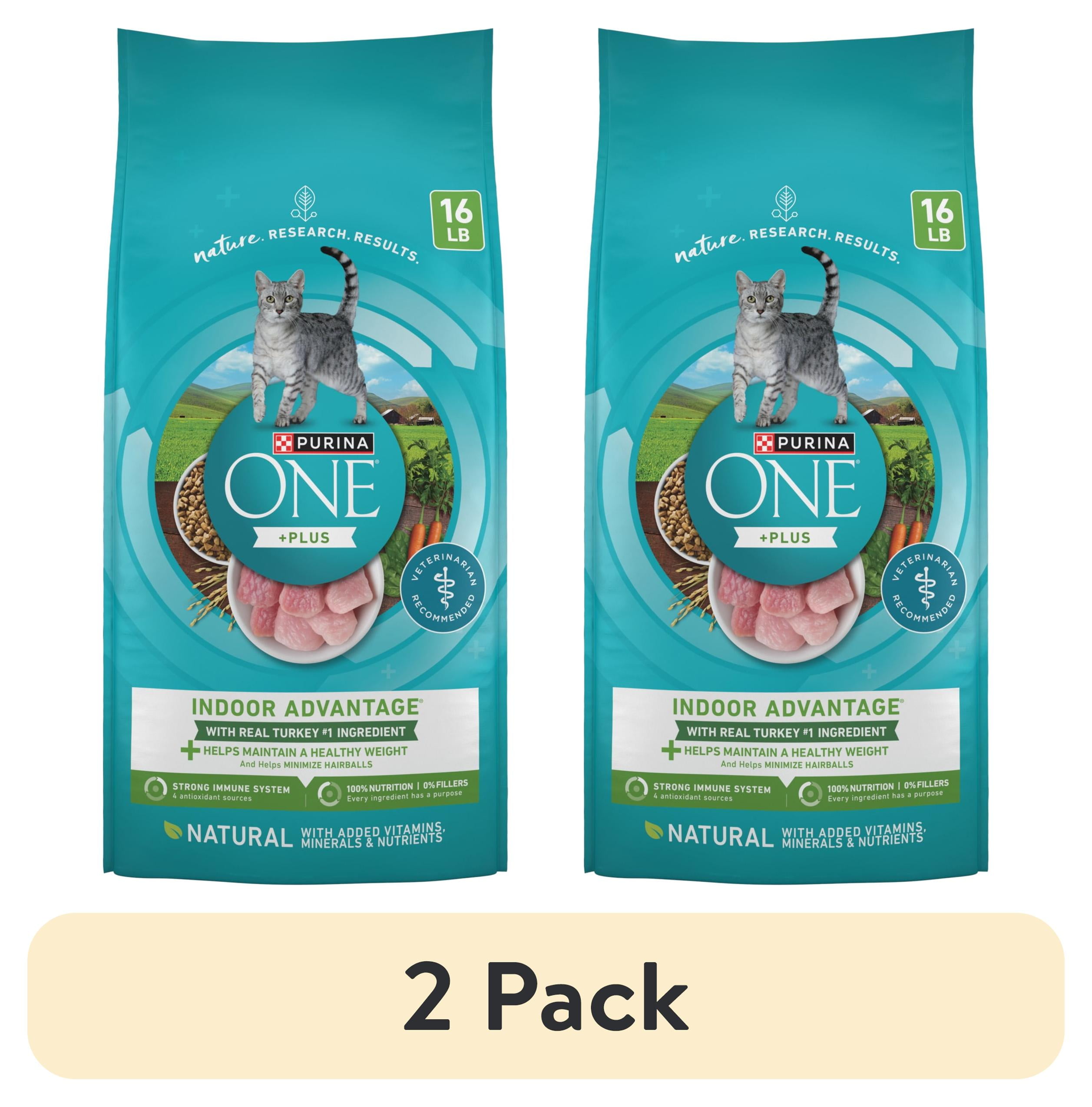 2 pack) Purina ONE Plus, Indoor Advantage, Dry Cat Food, Turkey