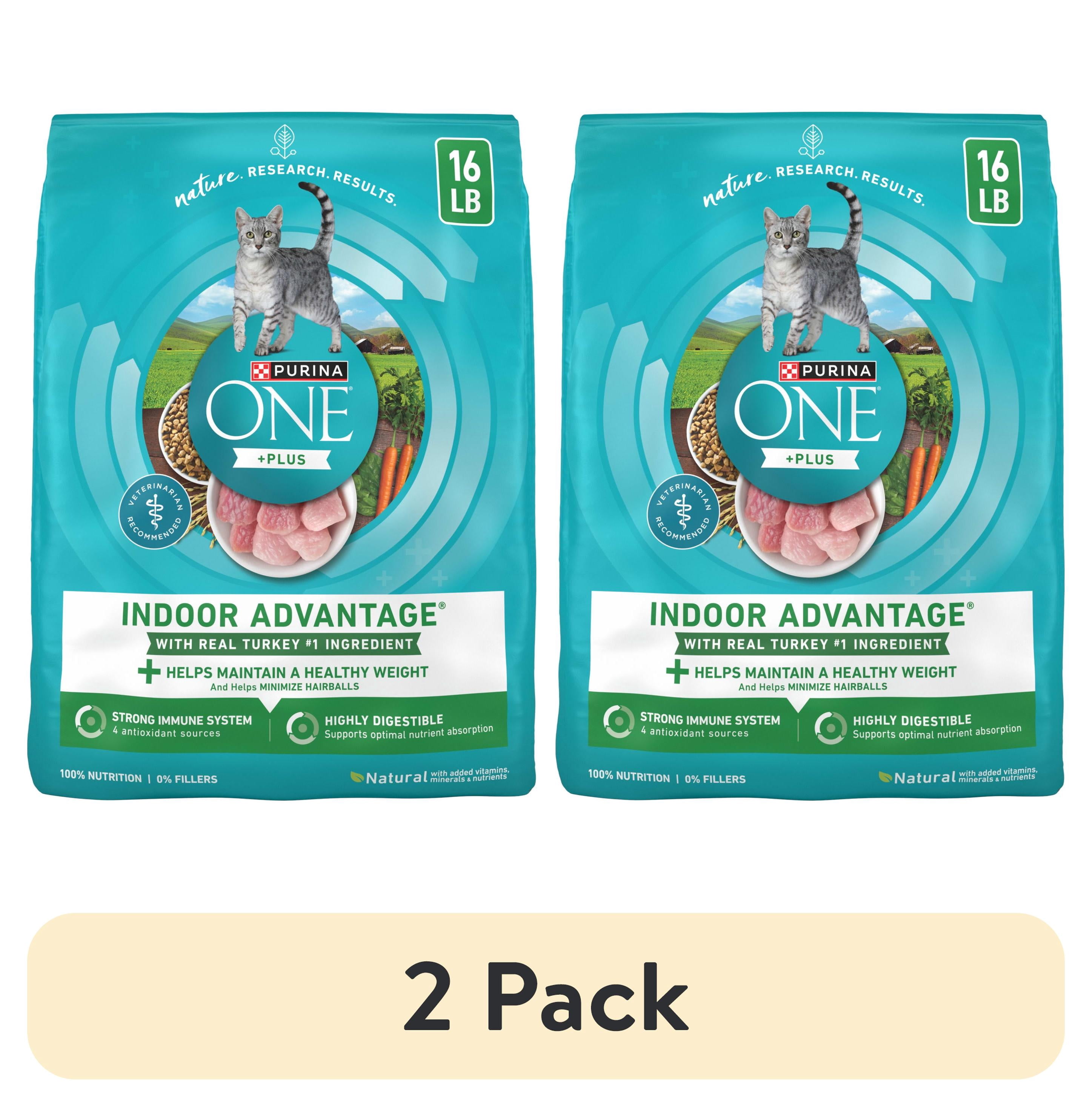 2 pack) Purina ONE Plus, Indoor Advantage, Dry Cat Food, Turkey
