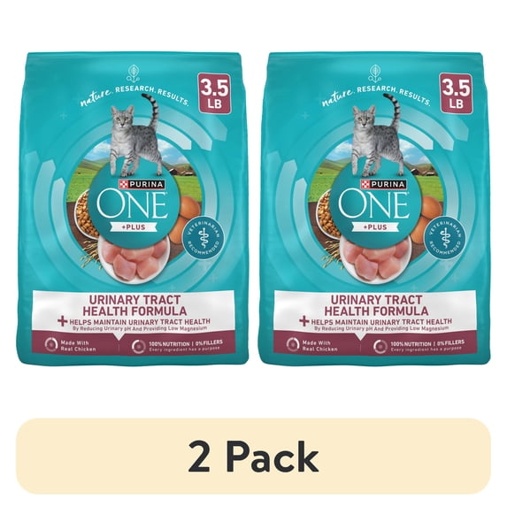 (2 pack) Purina ONE Plus, Urinary Tract Health Formula Dry Cat Food, Chicken, 3.5 lb Bag