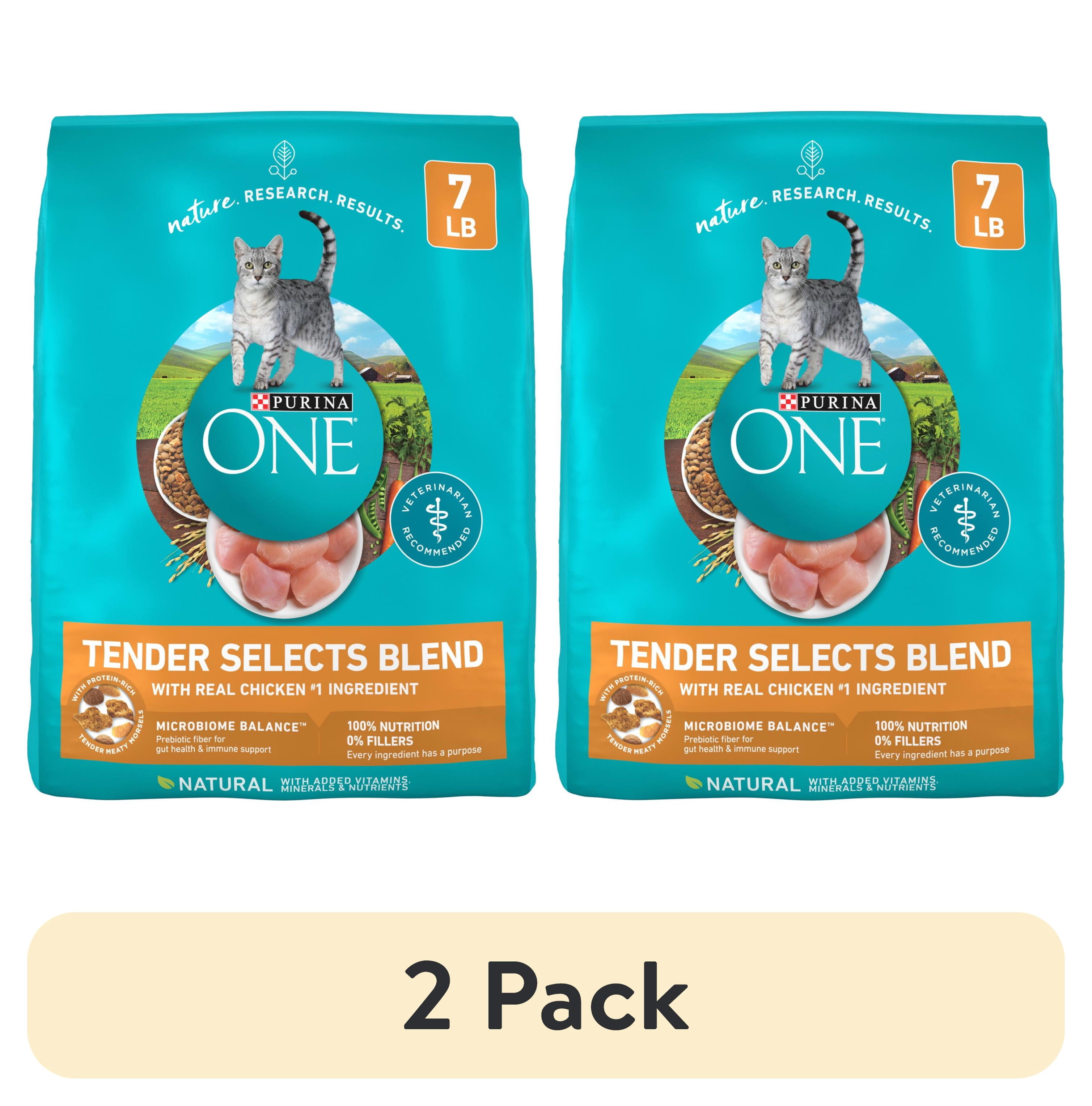 (2 pack) Purina ONE Tender Select Blends Dry Cat Food, Chicken, 7 lb Bag