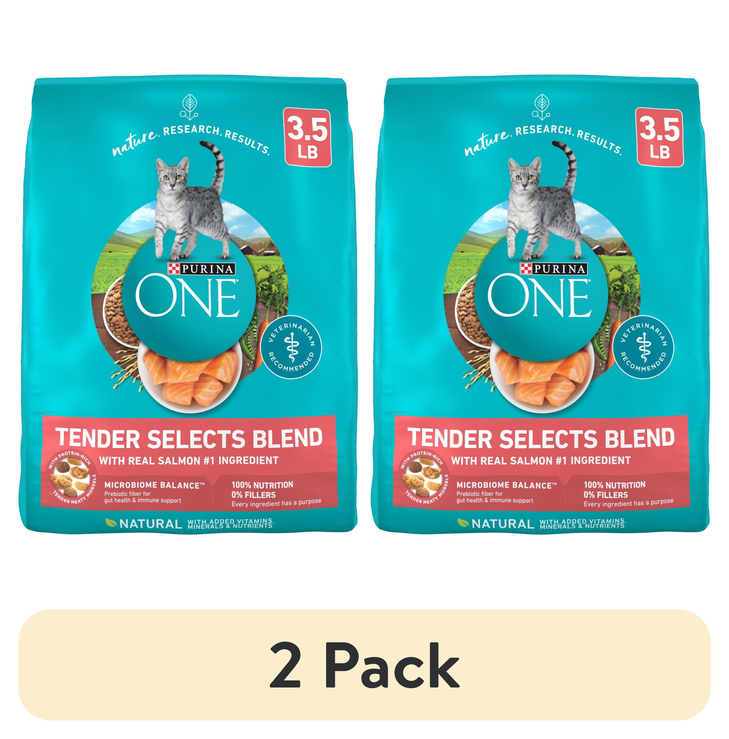 (2 pack) Purina ONE Tender Select Blends Dry Cat Food, Salmon, 3.5 lb Bag
