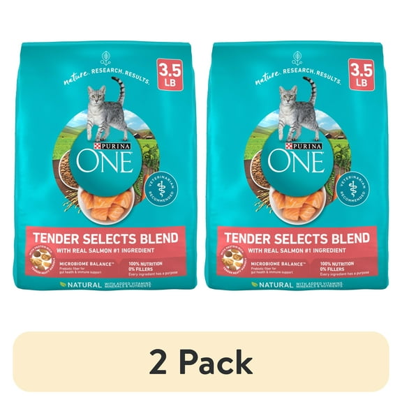 (2 pack) Purina ONE Tender Select Blends Dry Cat Food, Salmon, 3.5 lb Bag