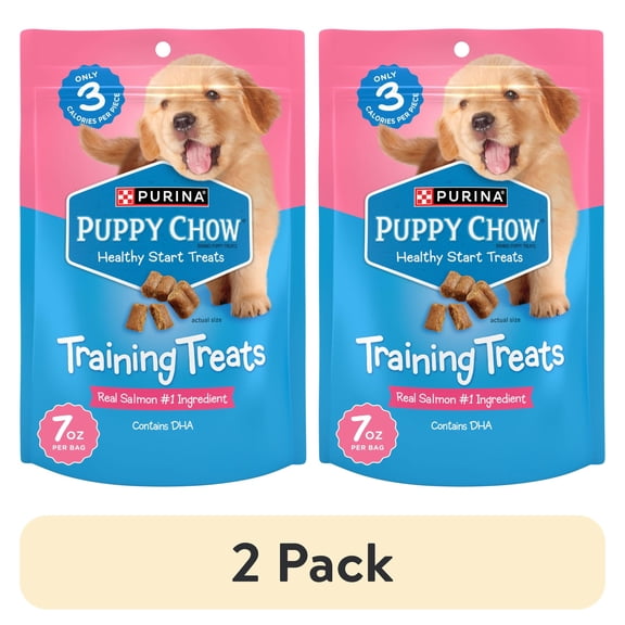 (2 pack) Purina Puppy Chow Dog Training Treats, Healthy Start with Real Salmon, 7 oz Pouch