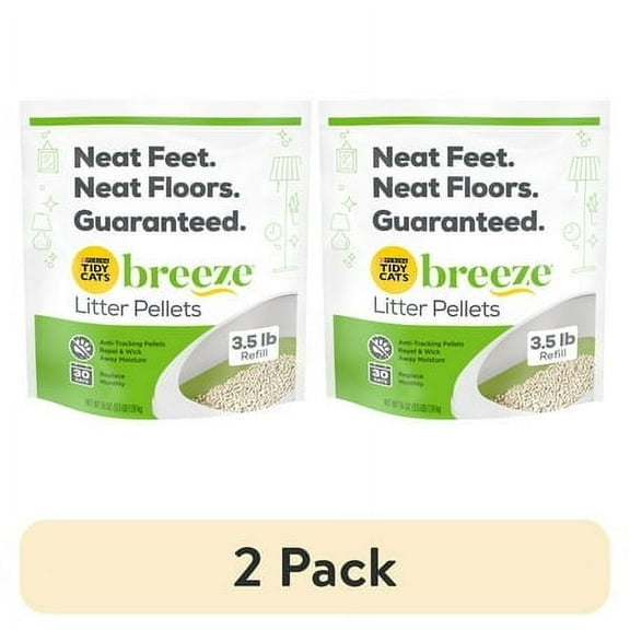 Purina Tidy Cats Breeze Unscented 99.9 Percent Dust Free, Multi Cat, Zeolite Pellet Cat Litter Refill