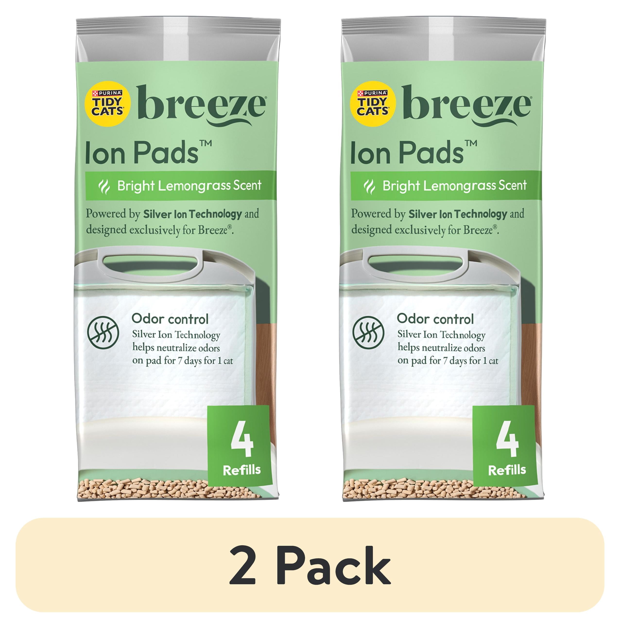 (2 pack) Purina Tidy Cats Breeze Bright Lemongrass Scented Ion Cat Litter Pads Refill Pack