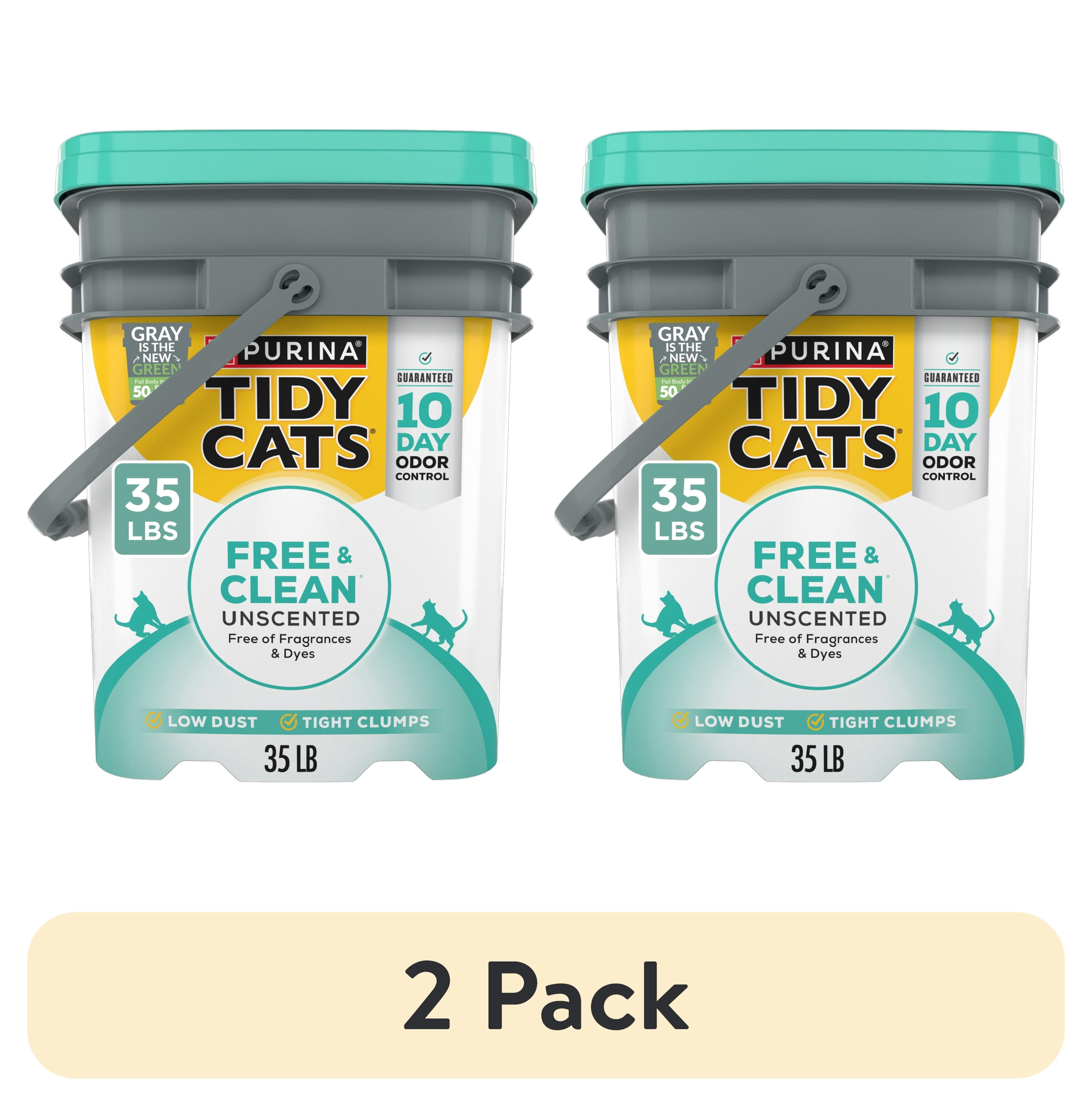(2 pack) Purina Tidy Cats Free and Clean Clumping Cat Litter, Unscented, 35 lb Pail