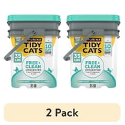2 pack Purina Tidy Cats Free and Clean Clumping Cat Litter, Unscented, 35 lb Pail