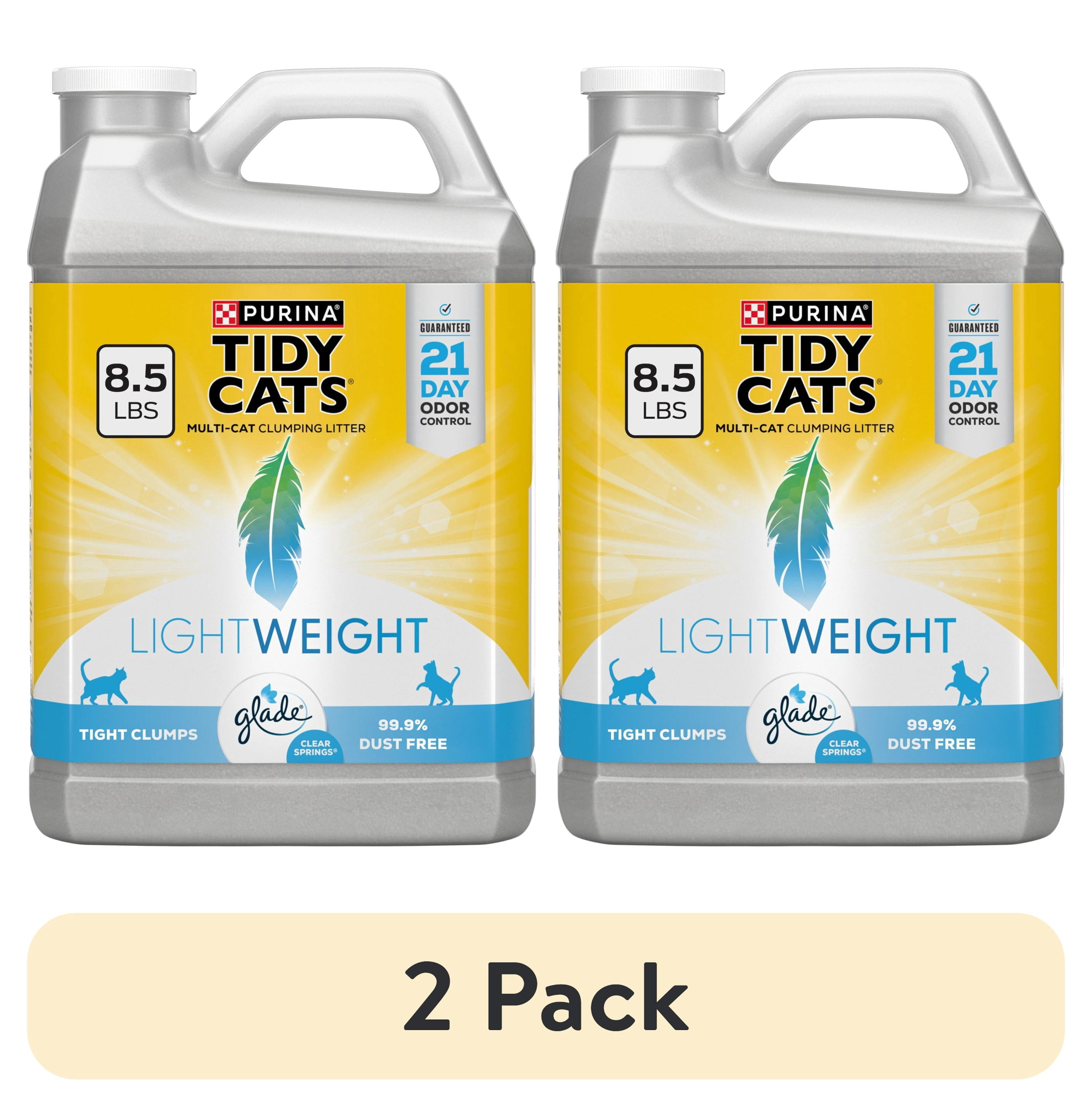 (2 pack) Purina Tidy Cats LightWeight Clumping Cat Litter, Glade Clear Springs Scent, 8.5 lb Jug