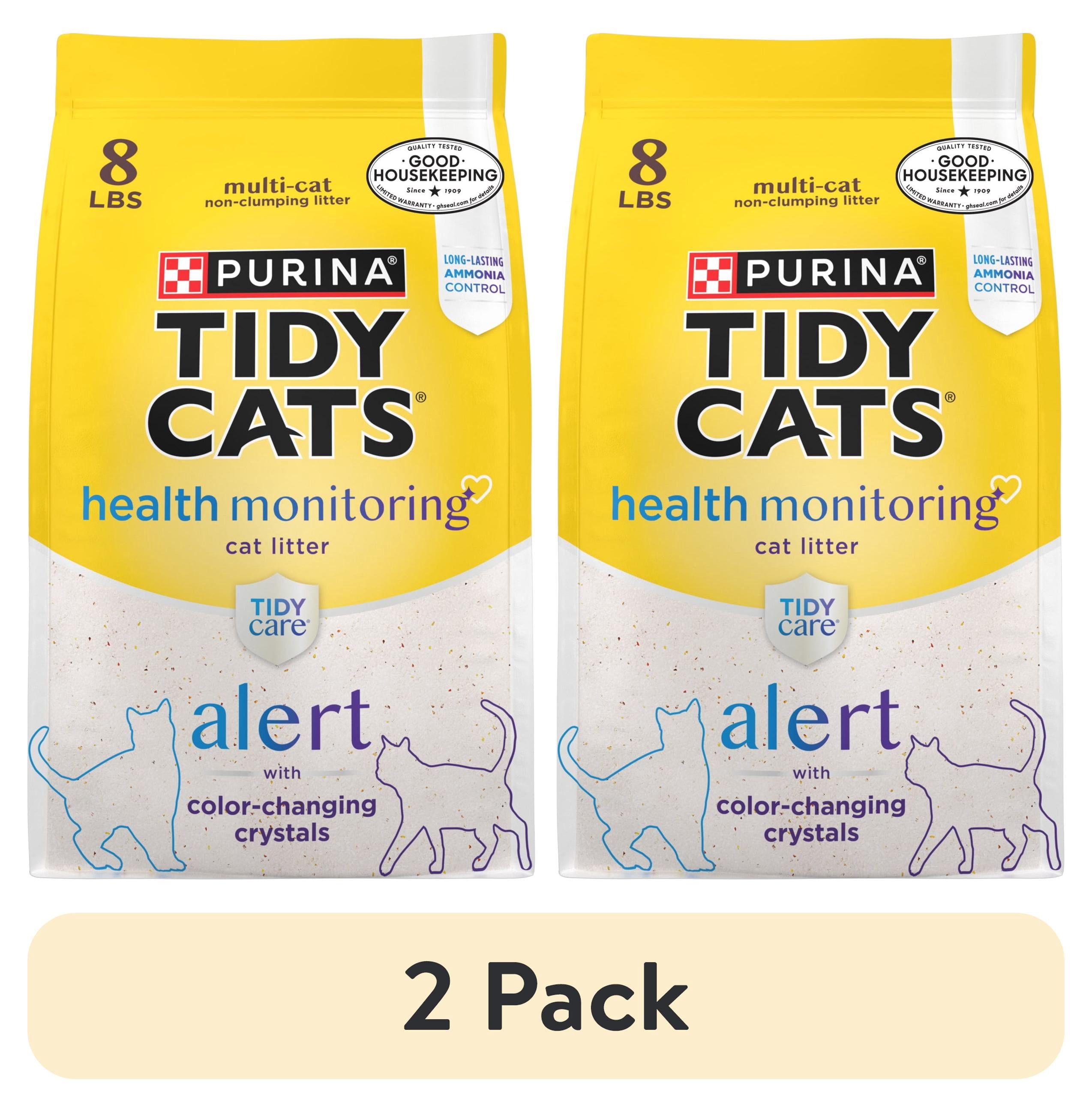 (2 pack) Purina Tidy Cats Tidy Care Alert Health Monitoring Cat Litter, Unscented, 8 lb Bag