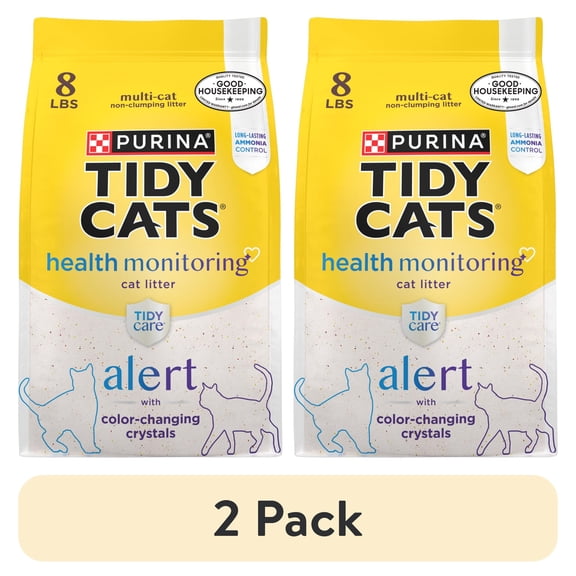 (2 pack) Purina Tidy Cats Tidy Care Alert Health Monitoring Cat Litter, Unscented, 8 lb Bag
