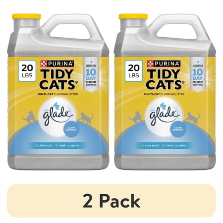 (2 pack) Purina Tidy Cats With Glade Clear Springs Scented, Odor Control, Clumping Multi-Cat Litter