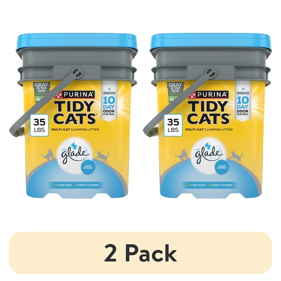 (2 pack) Purina Tidy Cats With Glade Clear Springs Scented, Odor Control, Clumping Multi-Cat Litter