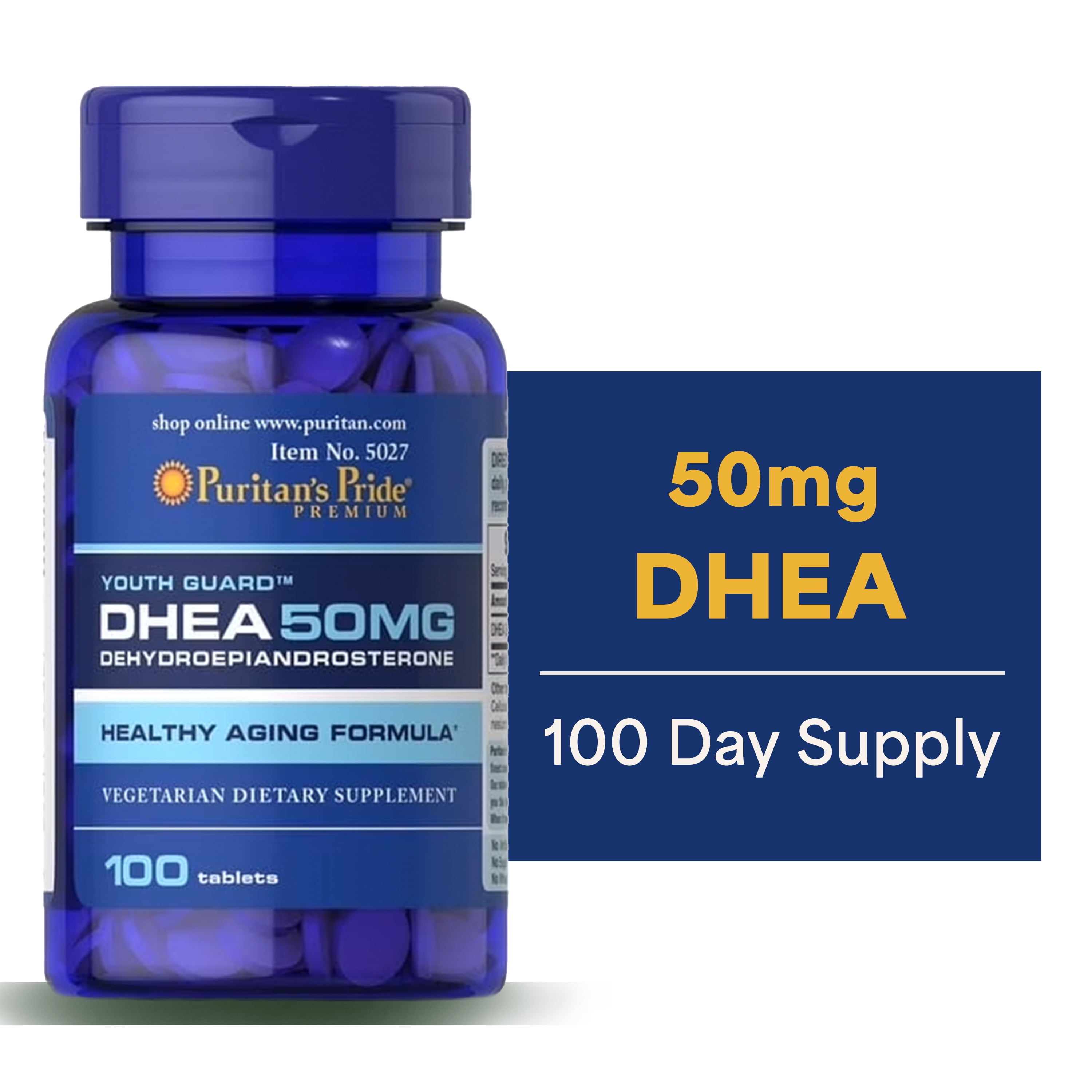 (2 pack) Puritan's Pride DHEA 50 mg-100 Tablets - Walmart.com