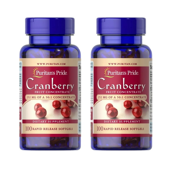 (2 pack) Puritan's Pride Triple Strength Cranberry Fruit Concentrate 12,600 mg-100 Softgels