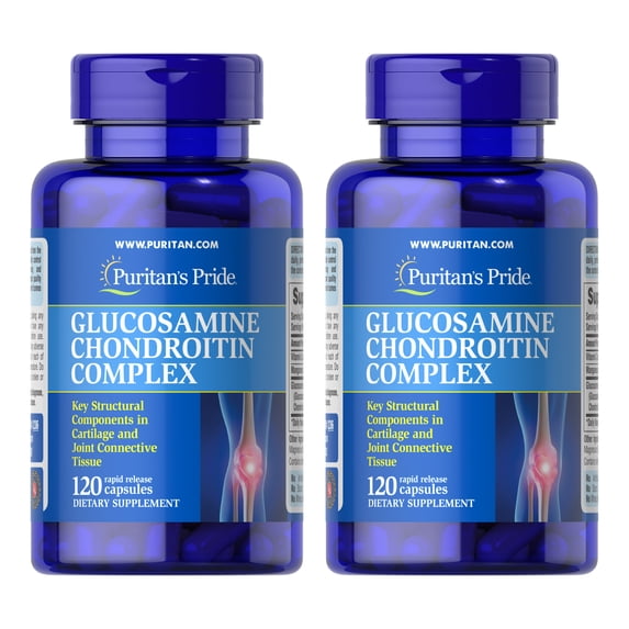 (2 pack) Puritans Pride Glucosamine Chondroitin Complex Capsules, 120 Count