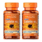 2 pack Puritans Pride Lutein 40 Mg with Zeaxanthin,60 Softgels, 60 Count