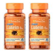 2 pack Puritans Pride Lutein 6 Mg with Zeaxanthin Softgels, 200 Count