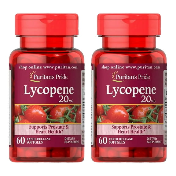 (2 pack) Puritans Pride Lycopene 20 Mg Softgels, 60 Count