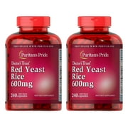 2 pack Puritans Pride Red Yeast Rice 600 mg Capsules, 240 Count