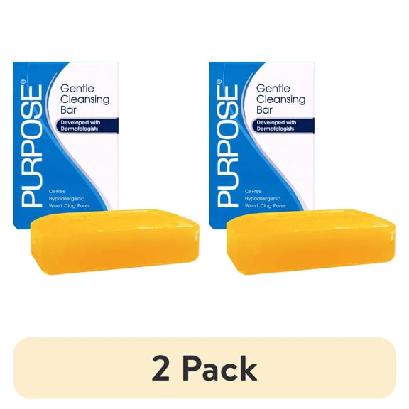 (2 pack) Purpose Gentle Facial Cleanser and Face Wash Bar For Sensitive Skin, 6 oz