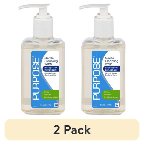 (2 pack) Purpose Gentle Cleansing Wash, 6-Ounce Pump Bottle