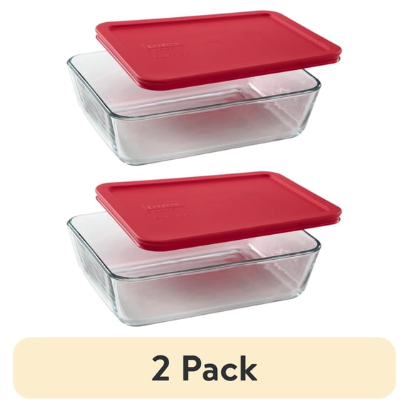 (2 pack) Pyrex 6 Cup Simply Store Rectangular Dish