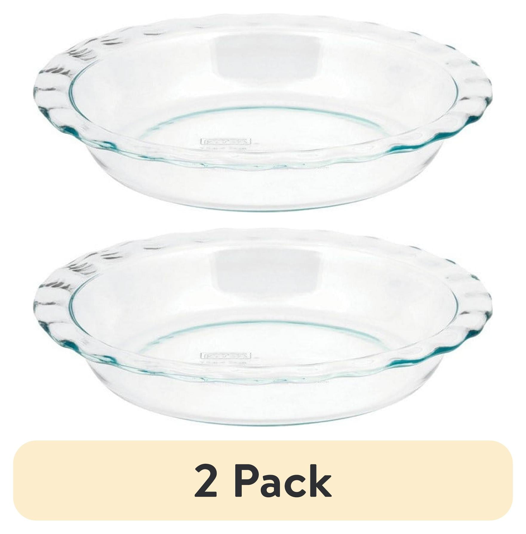 (2 pack) Pyrex® Easy Grab 9.5" Glass Pie Plate