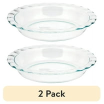 (2 pack) Glass Pie Plate 9.5", Pyrex®, Easy Grab, 1 Piece