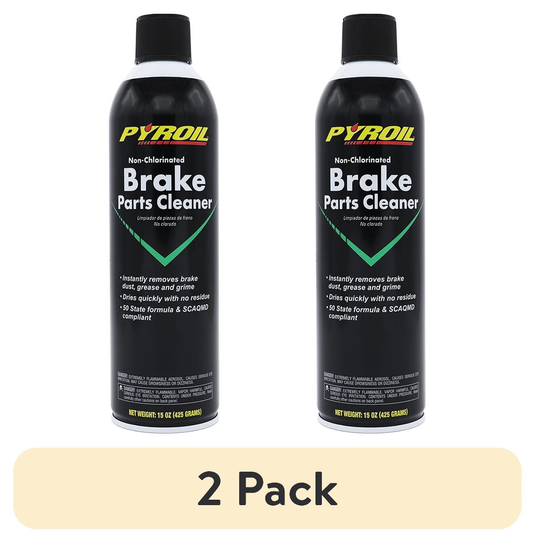(2 pack) Pyroil Brake Parts Cleaner, Fast-Drying Non-Flammable for Cars, Trucks, Motorcycles, 15 oz